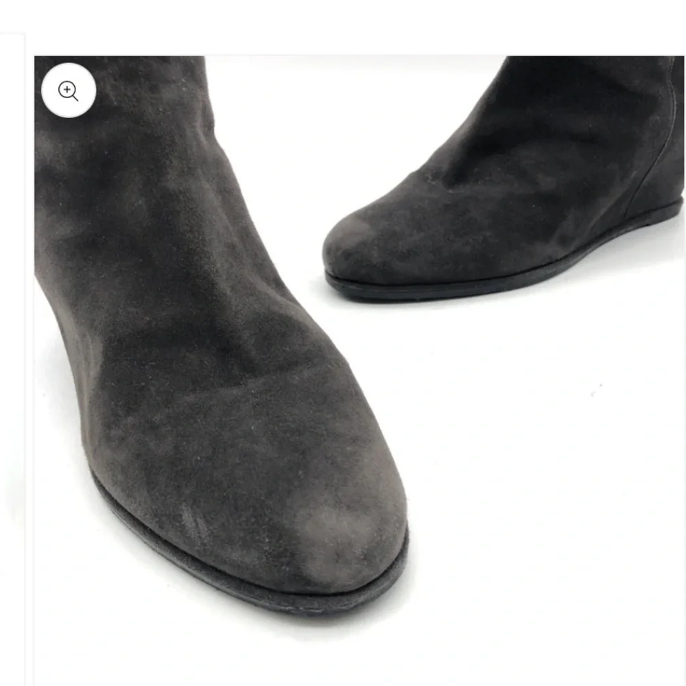 stuart weitzman gray wedge boots otk 7 $450 Y2k spring boho suede  party formal